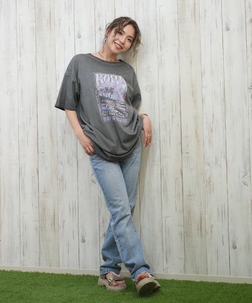 ROXY(ロキシー)の「ROXY/ロキシー ビッグシルエットTシャツ RST251074(Tシャツ/カットソー・レディース・ブラック/オフホワイト/ライトイエロー・M/S)」の21枚目の写真