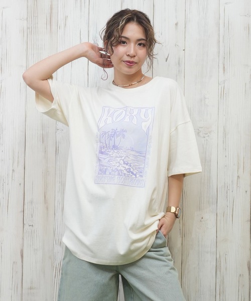 ROXY(ロキシー)の「ROXY/ロキシー ビッグシルエットTシャツ RST251074(Tシャツ/カットソー・レディース・ブラック/オフホワイト/ライトイエロー・M/S)」の19枚目の写真