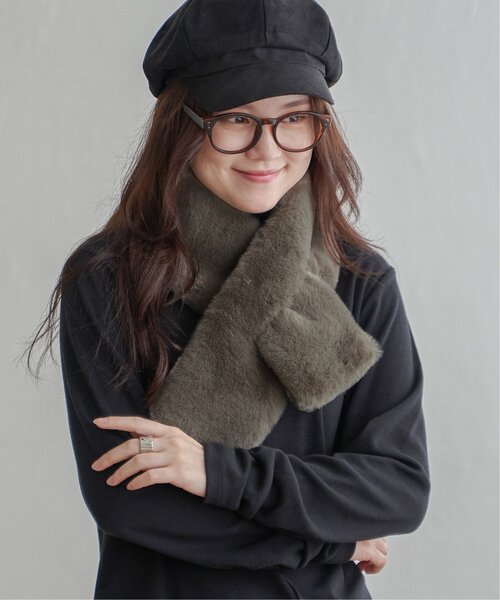 LBC（エルビーシー）の「フェイクファーティペット（マフラー・レディース・ブラウン/ベージュ・FREE）」の2枚目の写真