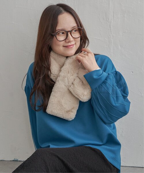 LBC（エルビーシー）の「フェイクファーティペット（マフラー・レディース・ブラウン/ベージュ・FREE）」の5枚目の写真