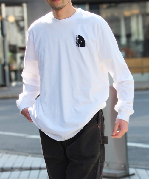 THE NORTH FACE(ザノースフェイス)の「【THE NORTH FACE】ノースフェイス M L/S JUMBO HALF DOME TEE ハーフドーム Tシャツ NF0A84FX(Tシャツ/カットソー・メンズ・ホワイト/イエロー・S/M/L/XL)」の2枚目の写真