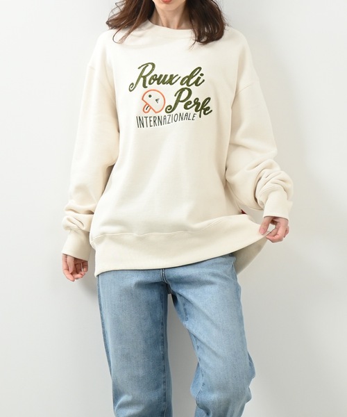 Felt-Maglietta（フェルトマリエッタ）の「[ROUXDI PERFE ルゥディパフィー]日本製チェーン刺繍入り裏起毛トレーナー（スウェット・メンズ・キナリ/カーキ/ブラック/グレー・LARGE/MEDIUM/X-LARGE）」の22枚目の写真