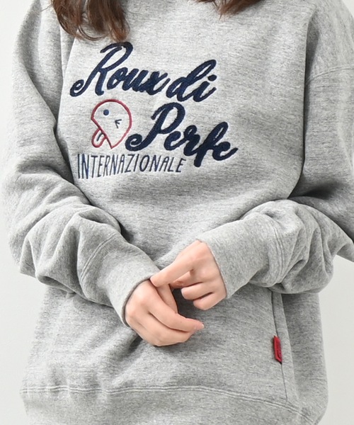 トレーナー/スウェット otii  waffle pullover gray ROUXDI PERFE ルゥディパフィー]日本製チェーン刺繍入り裏起毛