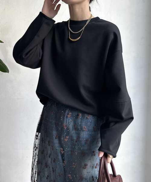 DouDou(ドゥドゥ)の「【WEB限定】ダンボールランタンスリーブプルオーバー(Tシャツ/カットソー・レディース・ブラック/グレー/アイボリー・FREE)」の20枚目の写真