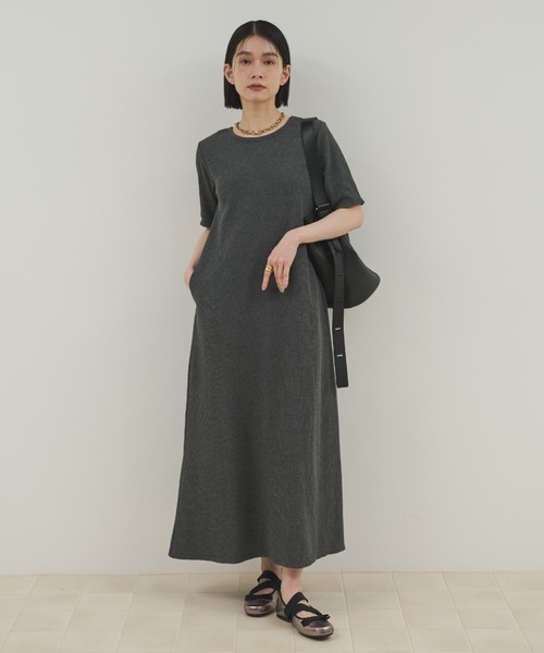 Shelly island（シェリーアイランド）の「カップ付バックデザインサーマルワンピ（ワンピース・レディース・ブラック/チャコールグレー・FREE）」の17枚目の写真