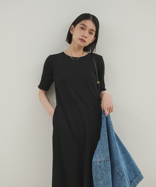 Shelly island（シェリーアイランド）の「カップ付バックデザインサーマルワンピ（ワンピース・レディース・ブラック/チャコールグレー・FREE）」の22枚目の写真