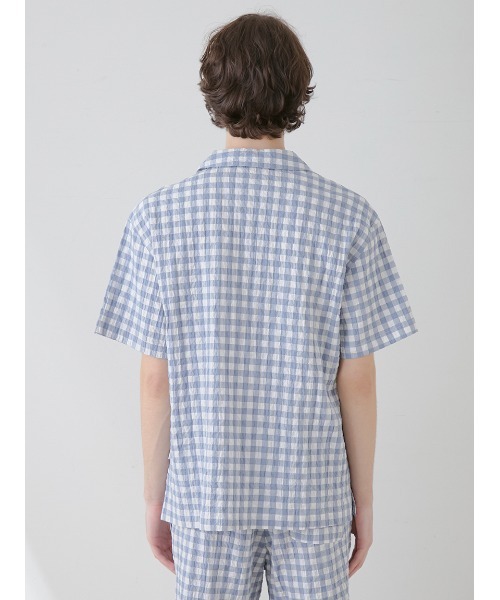 限定品　GELATO PIQUE ネイビー チェック ルームウェアセット　完売 gelato pique（ジェラートピケ）の「【HOMME】ビッグチェック