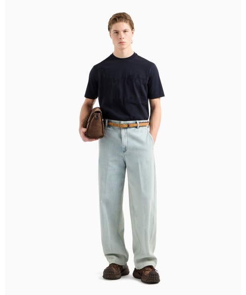 EMPORIO ARMANI(エンポリオアルマーニ)の「【エンポリオ アルマーニ】Tシャツ ジャージー ジャカードロゴ(Tシャツ/カットソー・メンズ・ホワイト系/ダークネイビー/ブラック・LARGE/MEDIUM/SMALL/X-LARGE/XX-LARGE/XXX-LARGE/X-SMALL)」の4枚目の写真