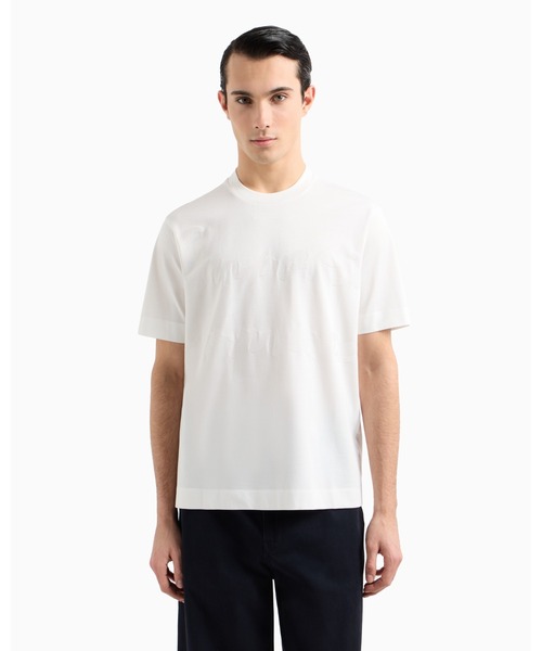 EMPORIO ARMANI(エンポリオアルマーニ)の「【エンポリオ アルマーニ】Tシャツ ジャージー ジャカードロゴ(Tシャツ/カットソー・メンズ・ホワイト系/ダークネイビー/ブラック・LARGE/MEDIUM/SMALL/X-LARGE/XX-LARGE/XXX-LARGE/X-SMALL)」の13枚目の写真