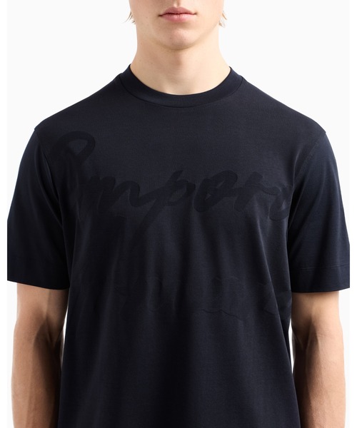 EMPORIO ARMANI(エンポリオアルマーニ)の「【エンポリオ アルマーニ】Tシャツ ジャージー ジャカードロゴ(Tシャツ/カットソー・メンズ・ホワイト系/ダークネイビー/ブラック・LARGE/MEDIUM/SMALL/X-LARGE/XX-LARGE/XXX-LARGE/X-SMALL)」の6枚目の写真