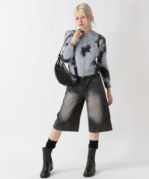 FOREVER 21（フォーエバー トゥエンティーワン）の「【2025SS】加工デニムハーフパンツ（デニムパンツ・レディース・ブルー/ブラック・MEDIUM/SMALL）」の6枚目の写真