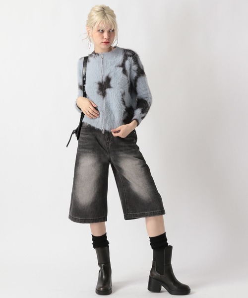 FOREVER 21（フォーエバー トゥエンティーワン）の「【2025SS】加工デニムハーフパンツ（デニムパンツ・レディース・ブルー/ブラック・MEDIUM/SMALL）」の7枚目の写真