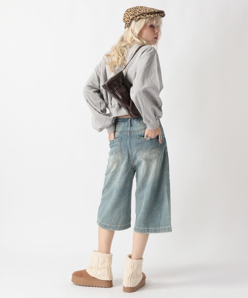 FOREVER 21（フォーエバー トゥエンティーワン）の「【2025SS】加工デニムハーフパンツ（デニムパンツ・レディース・ブルー/ブラック・MEDIUM/SMALL）」の3枚目の写真