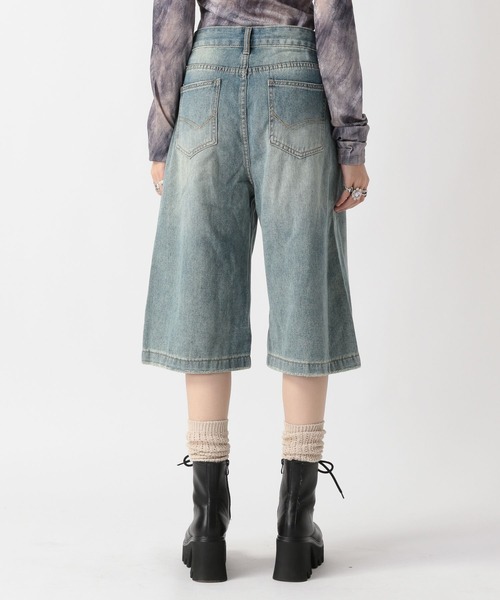 セール】【2025SS】加工デニムハーフパンツ（デニムパンツ