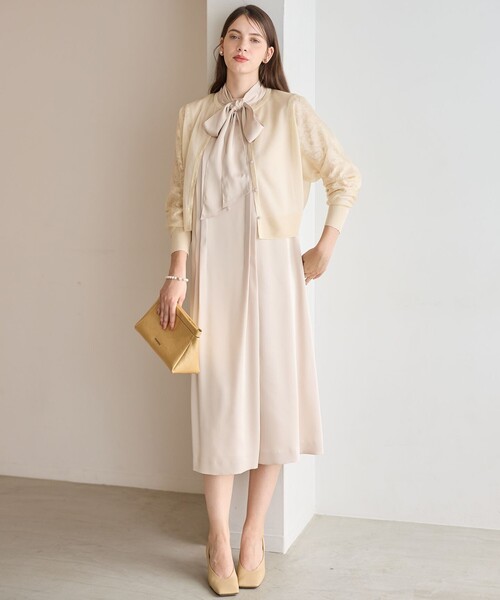 APPLAUDIR】ノーブルサテン レースコンビドレス（ドレス）｜23区