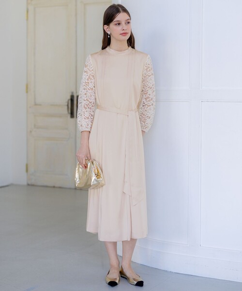 APPLAUDIR】ノーブルサテン レースコンビドレス（ドレス）｜23区