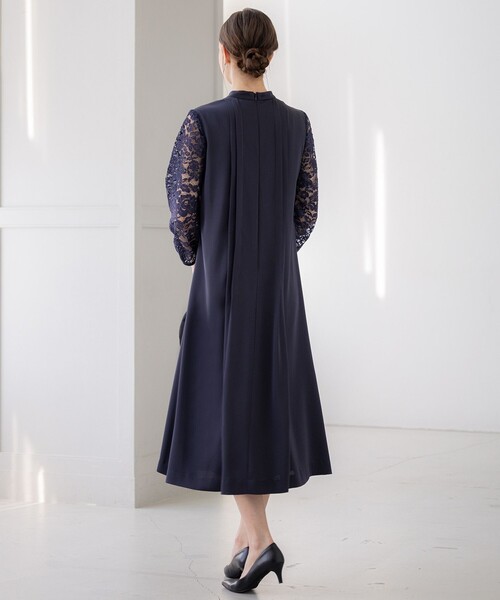 APPLAUDIR】ノーブルサテン レースコンビドレス（ドレス）｜23区