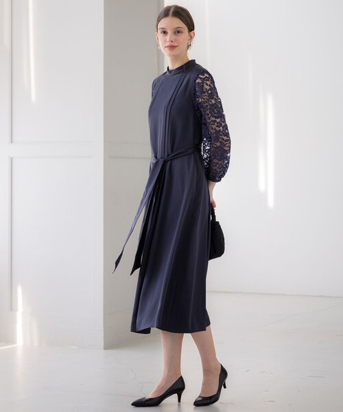 APPLAUDIR】ノーブルサテン レースコンビドレス（ドレス）｜23区