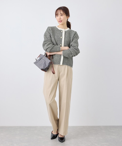 ROPE' PICNIC（ロペピクニック）の「ゴールドボタンサマーツイードカーディジャケット（カーディガン/ボレロ・レディース・ブラック系その他/ホワイト系その他/ベージュ・38）」の9枚目の写真