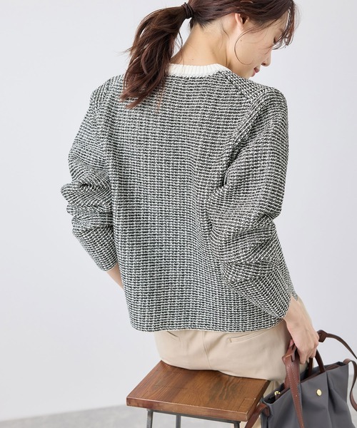 ROPE' PICNIC（ロペピクニック）の「ゴールドボタンサマーツイードカーディジャケット（カーディガン/ボレロ・レディース・ブラック系その他/ホワイト系その他/ベージュ・38）」の13枚目の写真