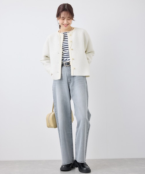 ROPE' PICNIC（ロペピクニック）の「ゴールドボタンサマーツイードカーディジャケット（カーディガン/ボレロ・レディース・ブラック系その他/ホワイト系その他/ベージュ・38）」の14枚目の写真