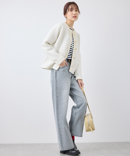 ROPE' PICNIC（ロペピクニック）の「ゴールドボタンサマーツイードカーディジャケット（カーディガン/ボレロ・レディース・ブラック系その他/ホワイト系その他/ベージュ・38）」の15枚目の写真