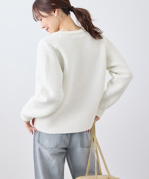 ROPE' PICNIC（ロペピクニック）の「ゴールドボタンサマーツイードカーディジャケット（カーディガン/ボレロ・レディース・ブラック系その他/ホワイト系その他/ベージュ・38）」の18枚目の写真