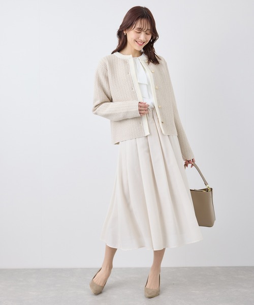 ROPE' PICNIC（ロペピクニック）の「ゴールドボタンサマーツイードカーディジャケット（カーディガン/ボレロ・レディース・ブラック系その他/ホワイト系その他/ベージュ・38）」の20枚目の写真