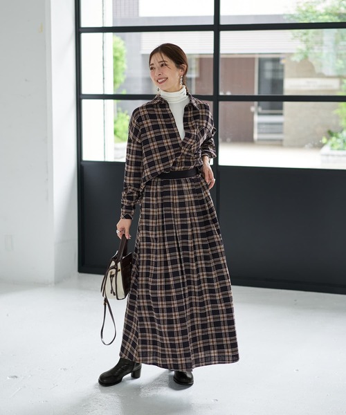 STYLE DELI(スタイルデリ)の「立体ステッチチェック柄シャツ(シャツ/ブラウス・レディース・ブラック系その他/ベージュ系その他・FREE)」の16枚目の写真