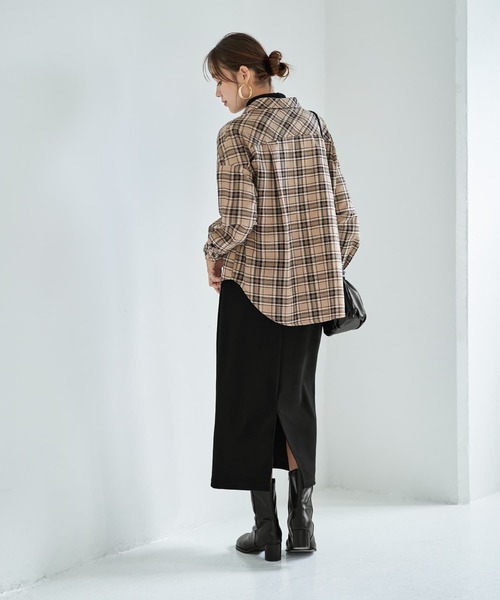 STYLE DELI(スタイルデリ)の「立体ステッチチェック柄シャツ(シャツ/ブラウス・レディース・ブラック系その他/ベージュ系その他・FREE)」の19枚目の写真
