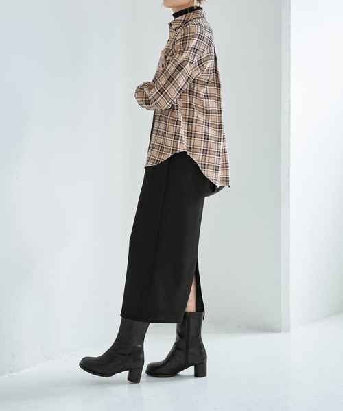 STYLE DELI（スタイルデリ）の「立体ステッチチェック柄シャツ（シャツ/ブラウス・レディース・ブラック系その他/ベージュ系その他・FREE）」の11枚目の写真