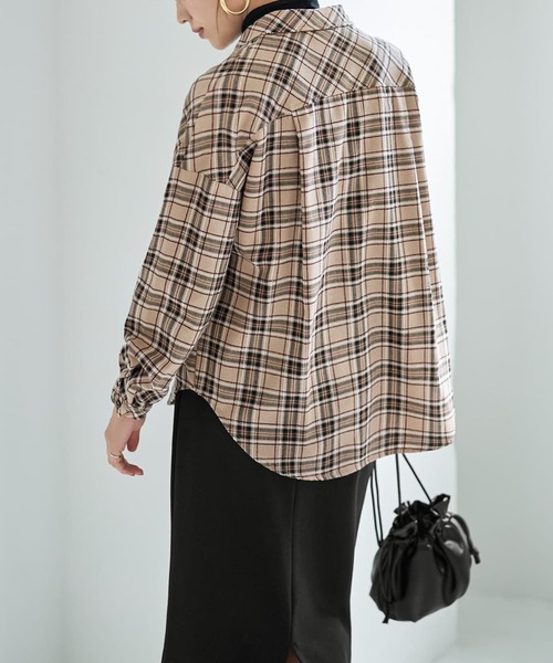 STYLE DELI（スタイルデリ）の「立体ステッチチェック柄シャツ（シャツ/ブラウス・レディース・ブラック系その他/ベージュ系その他・FREE）」の12枚目の写真