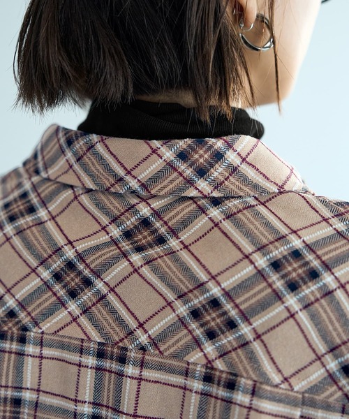 STYLE DELI（スタイルデリ）の「立体ステッチチェック柄シャツ（シャツ/ブラウス・レディース・ブラック系その他/ベージュ系その他・FREE）」の13枚目の写真