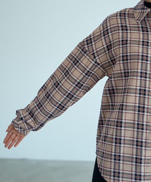 STYLE DELI（スタイルデリ）の「立体ステッチチェック柄シャツ（シャツ/ブラウス・レディース・ブラック系その他/ベージュ系その他・FREE）」の14枚目の写真