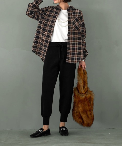 STYLE DELI（スタイルデリ）の「立体ステッチチェック柄シャツ（シャツ/ブラウス・レディース・ブラック系その他/ベージュ系その他・FREE）」の16枚目の写真
