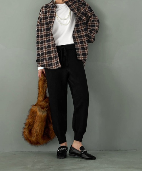 STYLE DELI（スタイルデリ）の「立体ステッチチェック柄シャツ（シャツ/ブラウス・レディース・ブラック系その他/ベージュ系その他・FREE）」の6枚目の写真