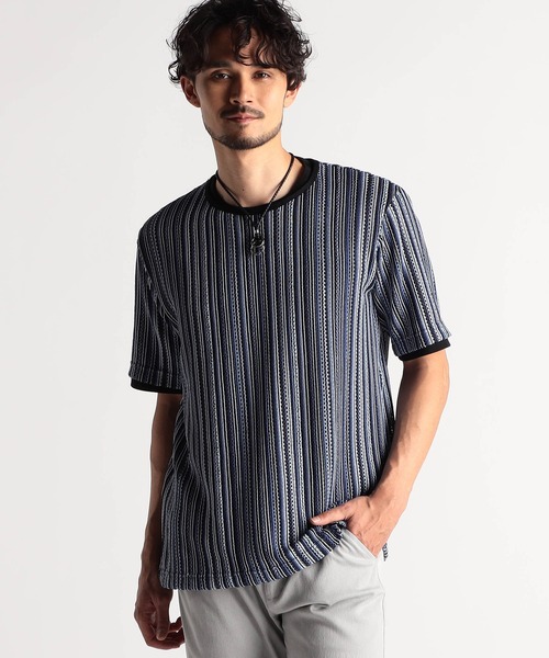 NICOLE CLUB FOR MEN（ニコルクラブフォーメン）の「ラッセルレースアンサンブルTシャツ（Tシャツ/カットソー・メンズ・ブルー系/グリーン系/ブラック/グレー系・MEDIUM/X-LARGE/LARGE）」の4枚目の写真