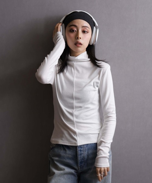 Ulysses(ユリシス)の「ハイネックカットソー(Tシャツ/カットソー・レディース・ホワイト/ブラック・M/L)」の10枚目の写真