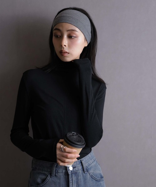Ulysses(ユリシス)の「ハイネックカットソー(Tシャツ/カットソー・レディース・ホワイト/ブラック・M/L)」の20枚目の写真
