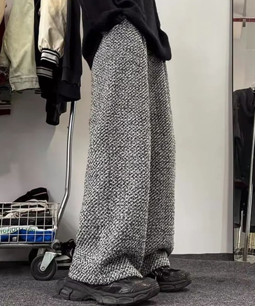 WARAIJOGO(ワライジョウゴ)の「【WARAIJOGO】ハイウエストツイードワイドパンツ(NEZ)(その他パンツ・レディース・ブラック・FREE)」の2枚目の写真