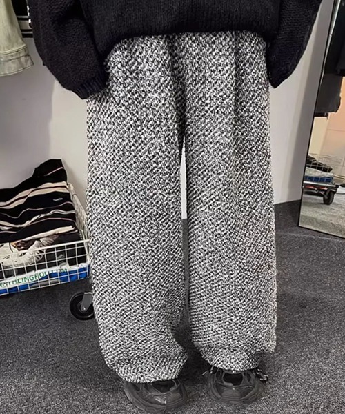 WARAIJOGO(ワライジョウゴ)の「【WARAIJOGO】ハイウエストツイードワイドパンツ(NEZ)(その他パンツ・レディース・ブラック・FREE)」の5枚目の写真