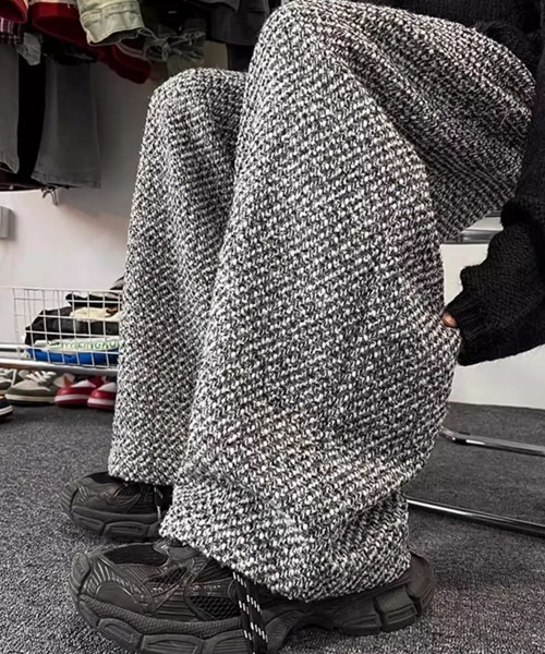 WARAIJOGO(ワライジョウゴ)の「【WARAIJOGO】ハイウエストツイードワイドパンツ(NEZ)(その他パンツ・レディース・ブラック・FREE)」の7枚目の写真