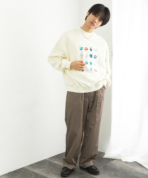 SENSE OF PLACE by URBAN RESEARCH(センスオブプレイスバイアーバンリサーチ)の「Gem Stone Cropped Sweat(スウェット・メンズ・ブラック/グレー/アイボリー・MEDIUM/LARGE)」の6枚目の写真