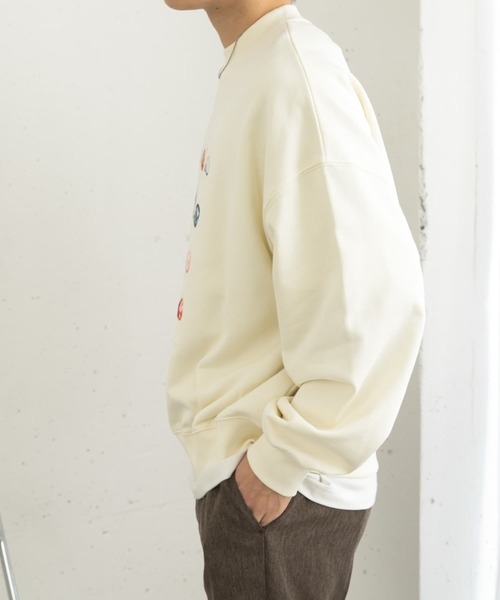 SENSE OF PLACE by URBAN RESEARCH(センスオブプレイスバイアーバンリサーチ)の「Gem Stone Cropped Sweat(スウェット・メンズ・ブラック/グレー/アイボリー・MEDIUM/LARGE)」の9枚目の写真