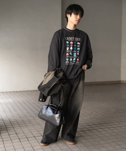 SENSE OF PLACE by URBAN RESEARCH(センスオブプレイスバイアーバンリサーチ)の「Gem Stone Cropped Sweat(スウェット・メンズ・ブラック/グレー/アイボリー・MEDIUM/LARGE)」の16枚目の写真