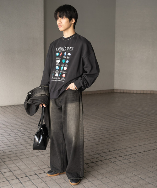 SENSE OF PLACE by URBAN RESEARCH(センスオブプレイスバイアーバンリサーチ)の「Gem Stone Cropped Sweat(スウェット・メンズ・ブラック/グレー/アイボリー・MEDIUM/LARGE)」の17枚目の写真