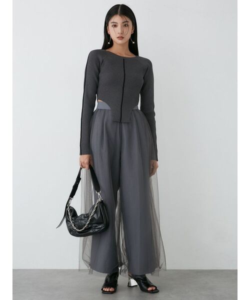 MURUA（ムルーア）の「ロゴモチーフギャザーショルダーバッグ（ショルダーバッグ・レディース・ブラック/シルバー・FREE）」の4枚目の写真