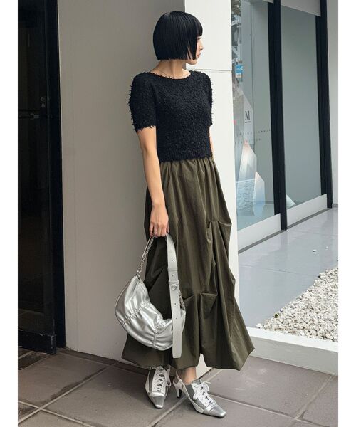 MURUA（ムルーア）の「ロゴモチーフギャザーショルダーバッグ（ショルダーバッグ・レディース・ブラック/シルバー・FREE）」の14枚目の写真