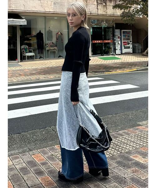 MURUA（ムルーア）の「ロゴモチーフギャザーショルダーバッグ（ショルダーバッグ・レディース・ブラック/シルバー・FREE）」の18枚目の写真