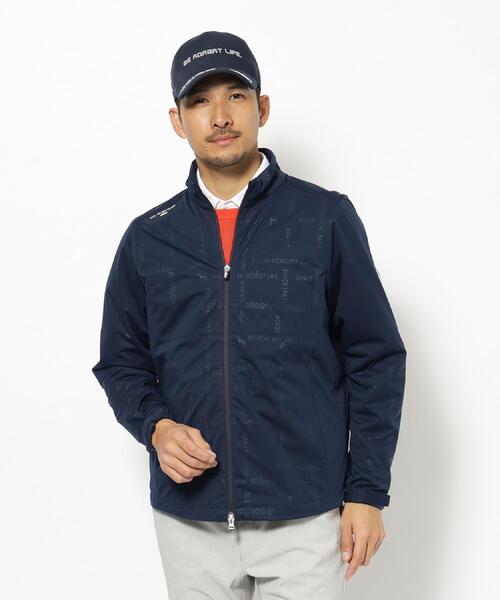 adabat（アダバット）の「撥水加工 ロゴチェックストレッチブルゾン（ブルゾン・メンズ・ネイビー/ライトグレー系9・48/46/50）」の2枚目の写真